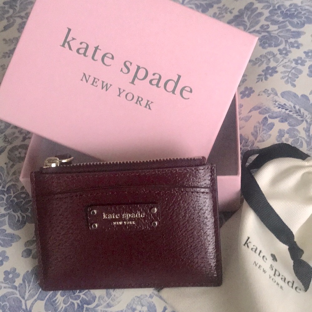 NWT Kate Spade Burdundy Card Holder